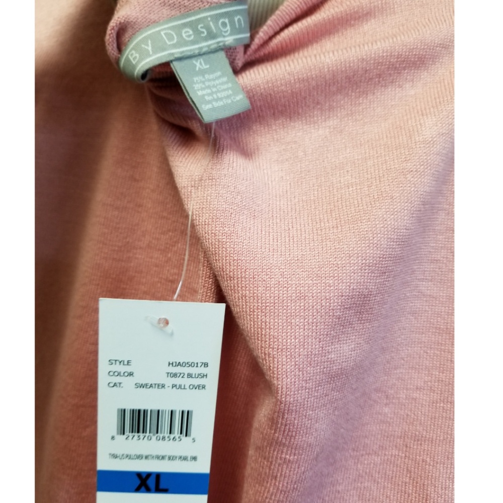 🆕️⬇️By Design Blush Sweater With Front Body Pearls - Picture 7 of 7